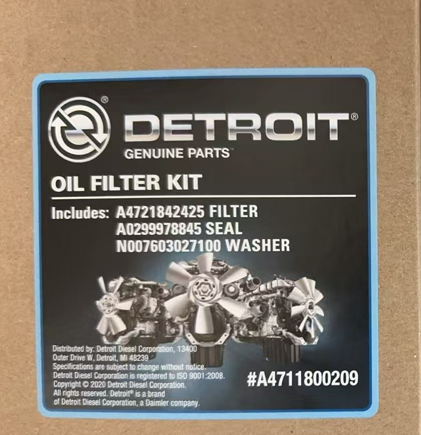 Detroit Diesel OIL FILTER KIT, DDE A4711800209 Genuine OEM Oil Filter for Freightliner DD13 DD15 DD16 ENGINE