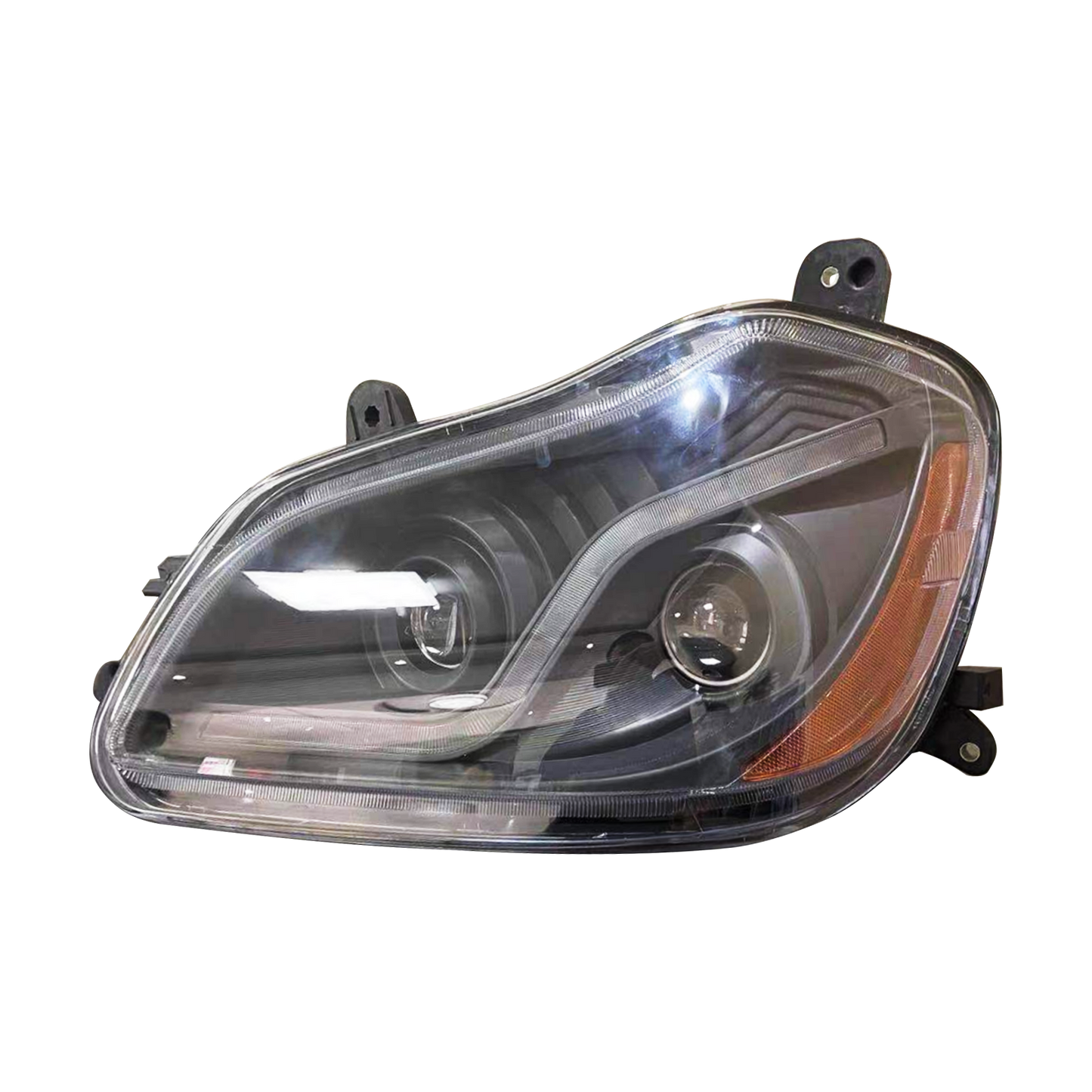 Headlight Assembly for Kenworth T680 2013–2021 with LED Light Bar and Projector Headlights – Driver Side (Left) & Passenger Side (Right) – Black/Chrome