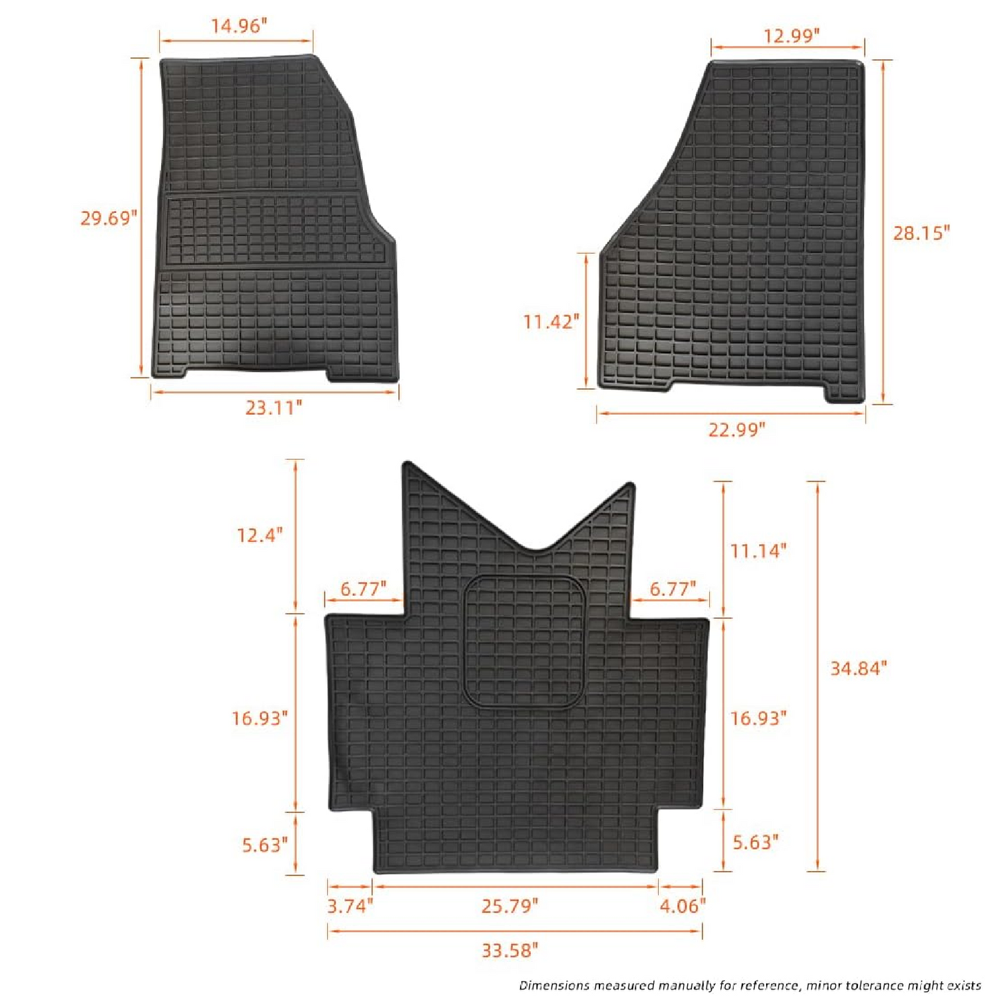 Floor Mats fit for Freightliner Cascadia 2018-2023 | Heavy Duty Truck Floor Rubber Mats