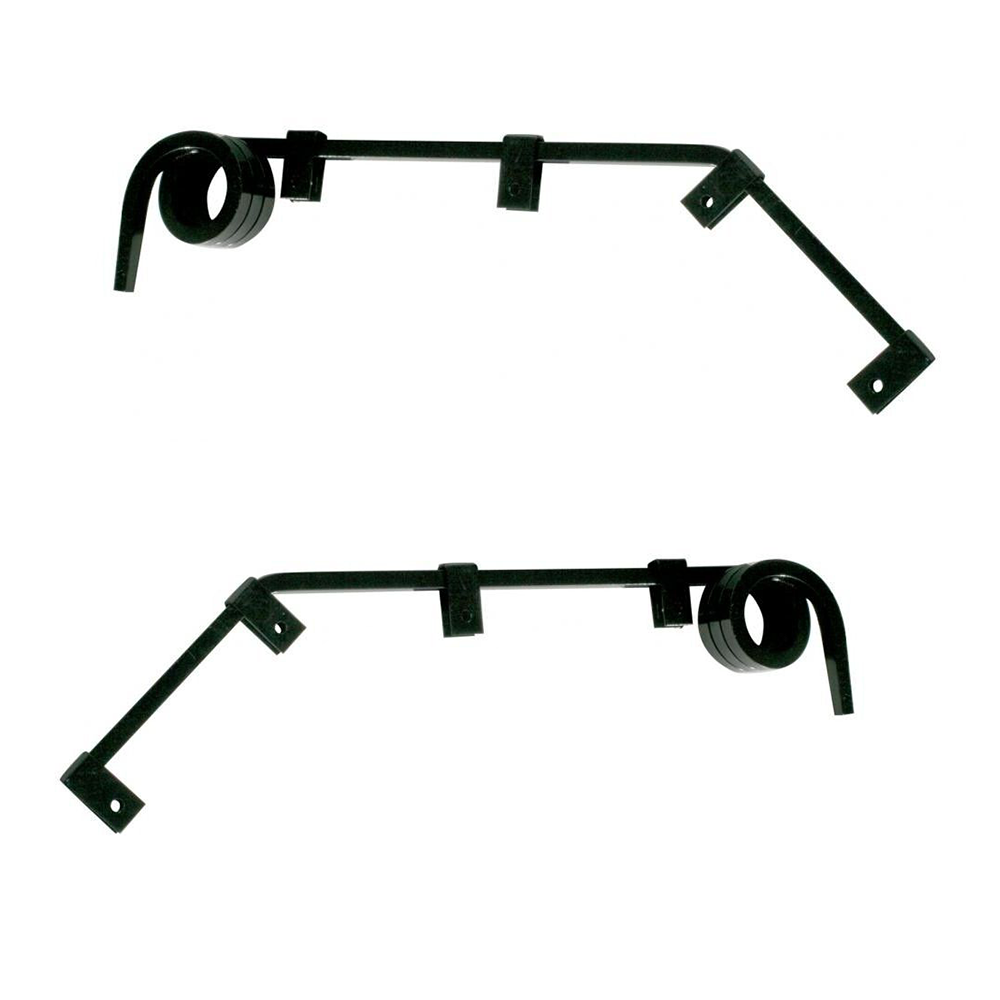 Universal Black Angled 0.64" Square Spring Steel Arm Mud Flap Hanger for Semi Truck- (Pair)