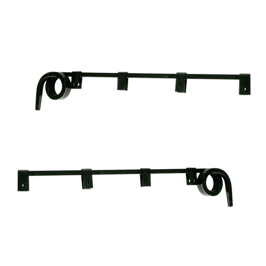 Universal Black Straight 0.64" Square Spring Steel Arm Mud Flap Hanger - (Pair)