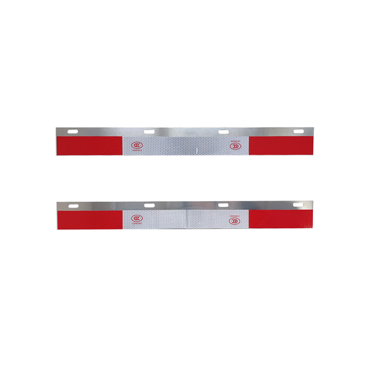 Universal Type Straight Aluminum Conspicuity Reflector Plates for Mud Flap Hanger (Pair)