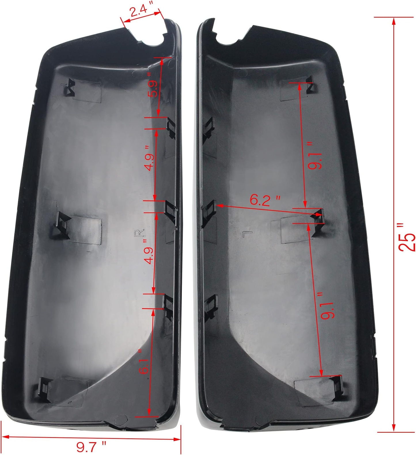 Black Door Mirror Cover for 2004-2018 Volvo VNL Semi Trucks