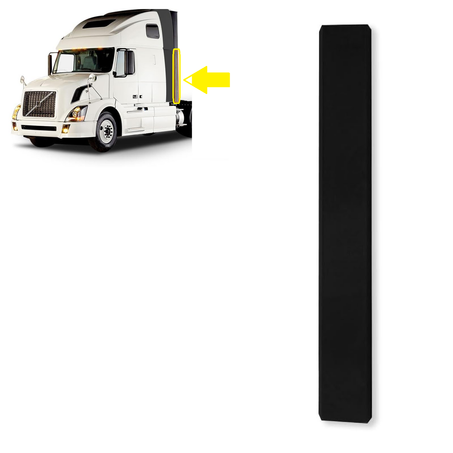 Cabin Cab Fairing Extension Compatible with Volvo VNL Trucks 2004-2017 Cabin Wind Fairing Air Deflector Upper & Lower