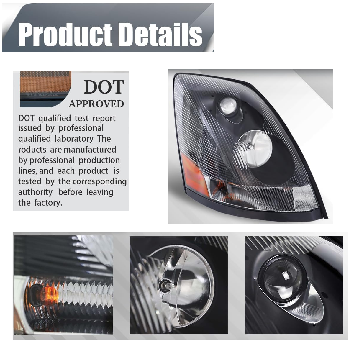 Headlight for Volvo VN VNL 2004-2017 Halogen Headlamp | Replaces 82329124 82329127