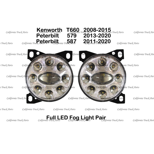 Kenworth T660 & Peterbilt 579/587 Full LED Fog Lights Pair 2008-2015