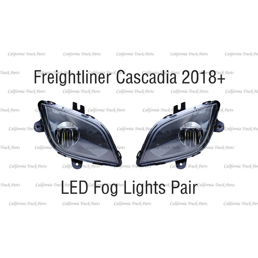 Freightliner Cascadia Full LED Fog Lights Lamps Black Pair for 2018+