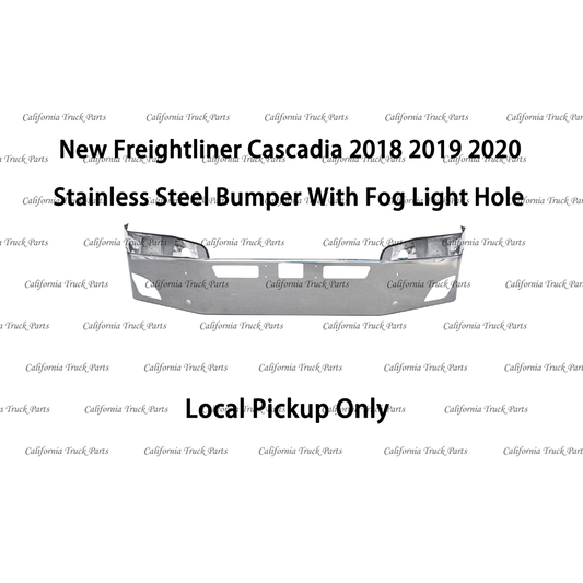 Freightliner Cascadia Stainless Steel Bumper With Fog Light Hole 2018 2019 2020