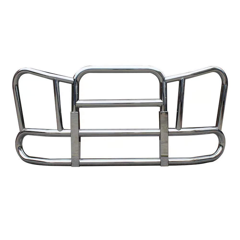 Universal Type Deer Guard Bumper with Brackets for Semi-Truck (Chrome)