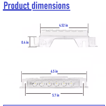 Amber 6LED Cab Roof Top Clearance Light Assembly Clear Lens Marker Running Lamps for Volvo 2004 VN/2003-2020 VNL Trucks