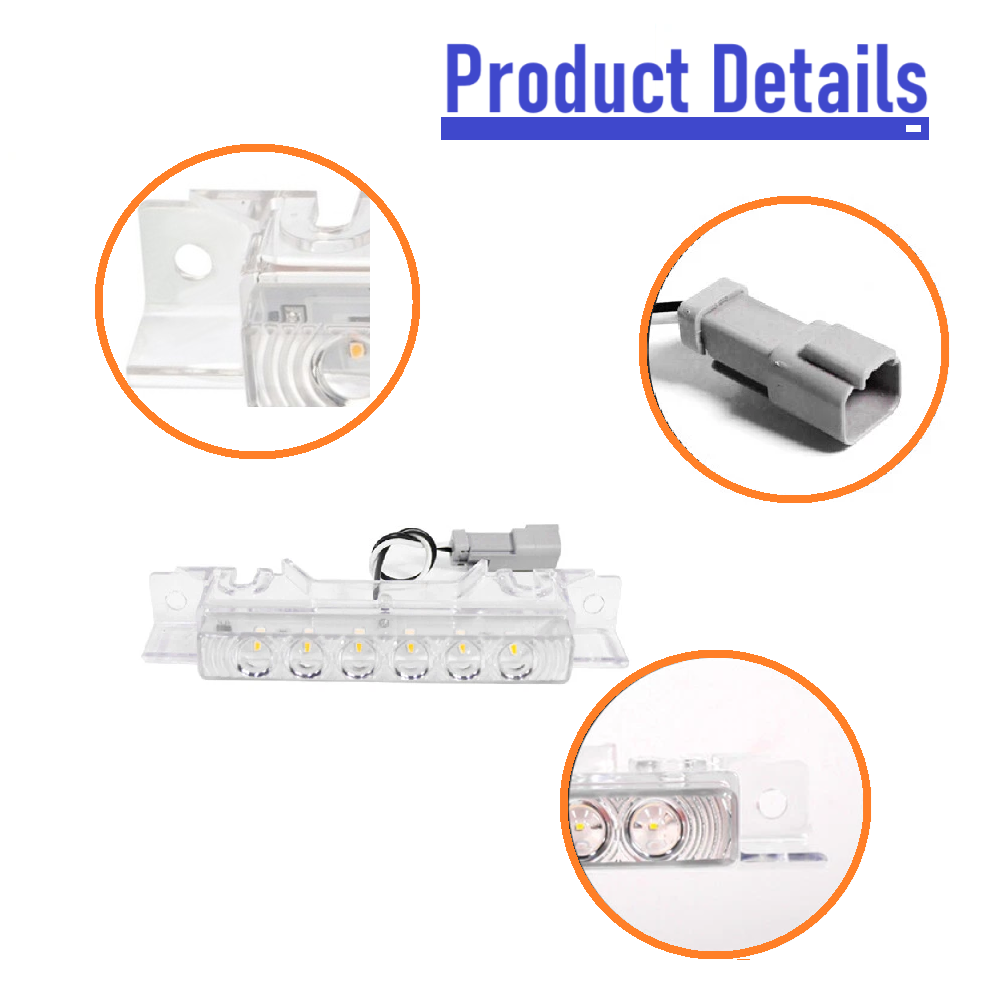 Amber 6LED Cab Roof Top Clearance Light Assembly Clear Lens Marker Running Lamps for Volvo 2004 VN/2003-2020 VNL Trucks