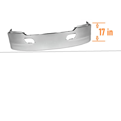 17-Inch Aero Style Chrome Front Bumper without Radar Cutout for Kenworth T680 2013–2021