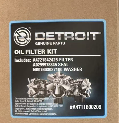Detroit Diesel OIL FILTER KIT, DDE A4711800209 Genuine OEM Oil Filter for Freightliner DD13 DD15 DD16 ENGINE