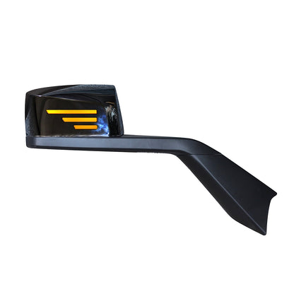 Hood Mirror with LED Turn Signal Light for Volvo VN/VNL 2018 2019 2020 2021 2022 2023 2024 Chrome/ Black Cover