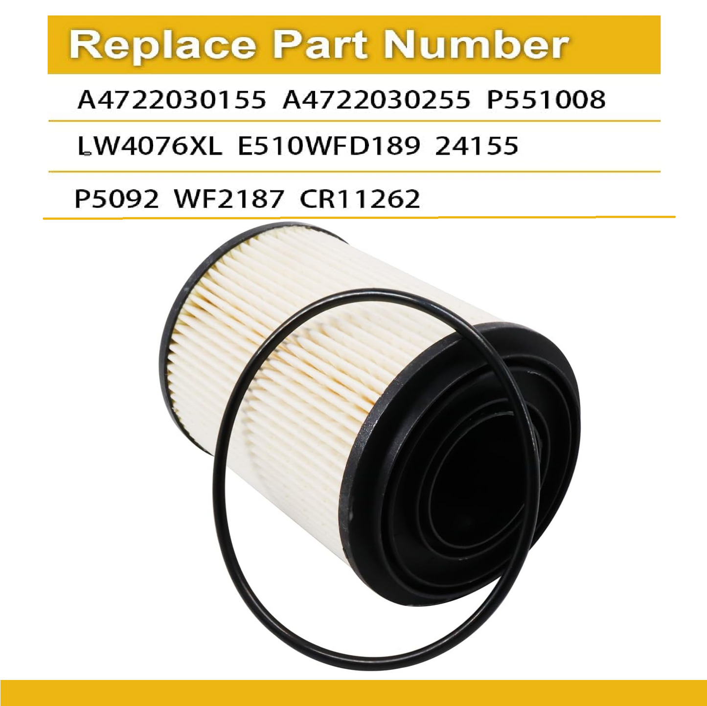 Water/Coolant Cartridge Fuel Filter Compatible with Freightliner Cascadia DD13 DD15 DD16 Detroit Diesel Engine Replace P551008