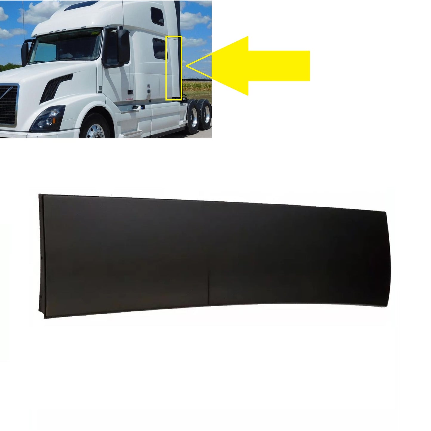 Rear Side Cab Cabin Wind Fairing Upper& Lower for Volvo VNL 2004-2017