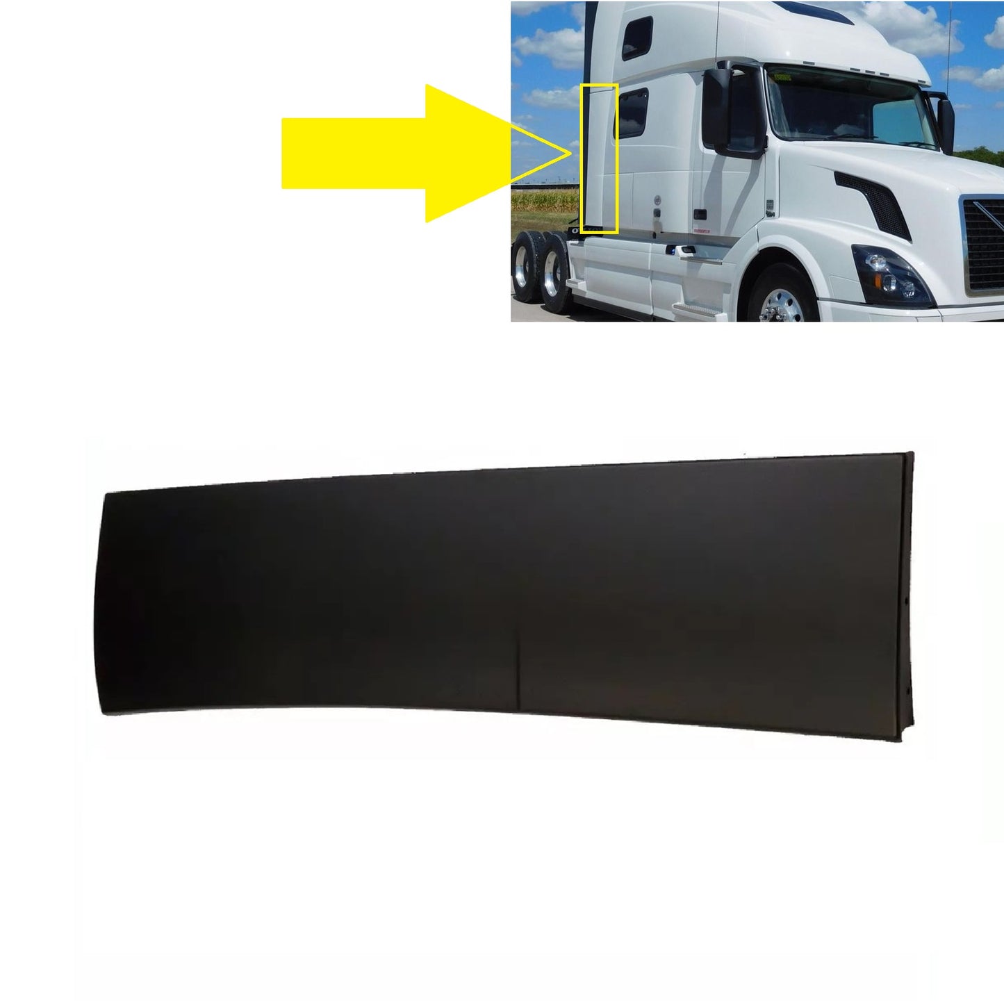 Rear Side Cab Cabin Wind Fairing Upper& Lower for Volvo VNL 2004-2017