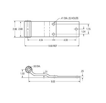 Stoughton 04-86386-001-00 Aluminum Swing Door Hinge  9 5/8” L x 2 13/16” W, Aluminum 3 Hole Trailer Door Hinge