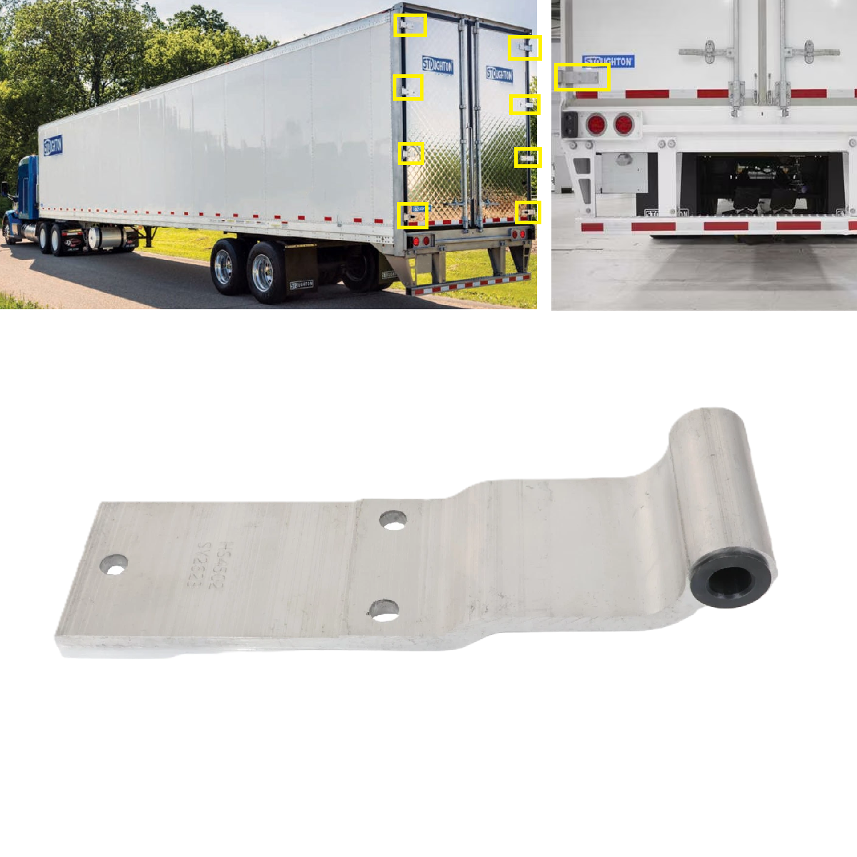 Stoughton 04-86386-001-00 Aluminum Swing Door Hinge  9 5/8” L x 2 13/16” W, Aluminum 3 Hole Trailer Door Hinge