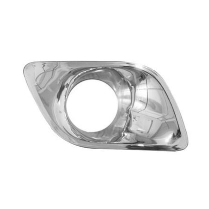 Bumper Auxiliary Fog Light Bezels Pair (Left & Right) for 2011-2020 Kenworth T680 Black/Chrome