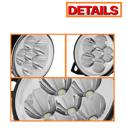 Full LED Fog Light Chrome for Kenworth T660 2008-2015, Peterbilt 579 2013 2014 2015, Peterbilt 587 2011 2012 2013 2014 2015 Models DOT SAE Approved | Left Driver / Right Passenger Side