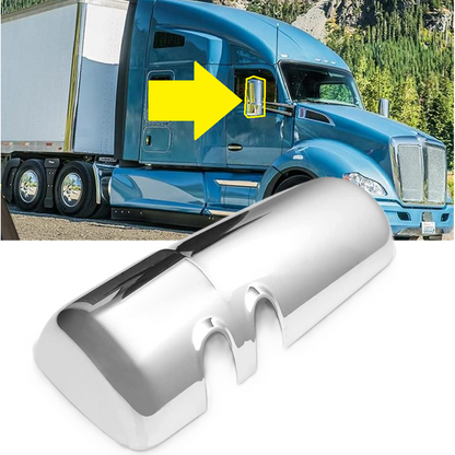 Chrome / Black Door Mirror Cover Replacement for Kenworth T680 / T880 – Driver (Left) / Passenger (Right) Side