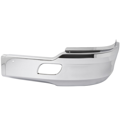 Black/ Chrome Front Bumper without Fog Light Hole for 2011-2021 Kenworth T680 Driver (LEFT) / Passenger (RIGHT) Side