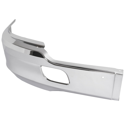 Black/ Chrome Front Bumper without Fog Light Hole for 2011-2021 Kenworth T680 Driver (LEFT) / Passenger (RIGHT) Side