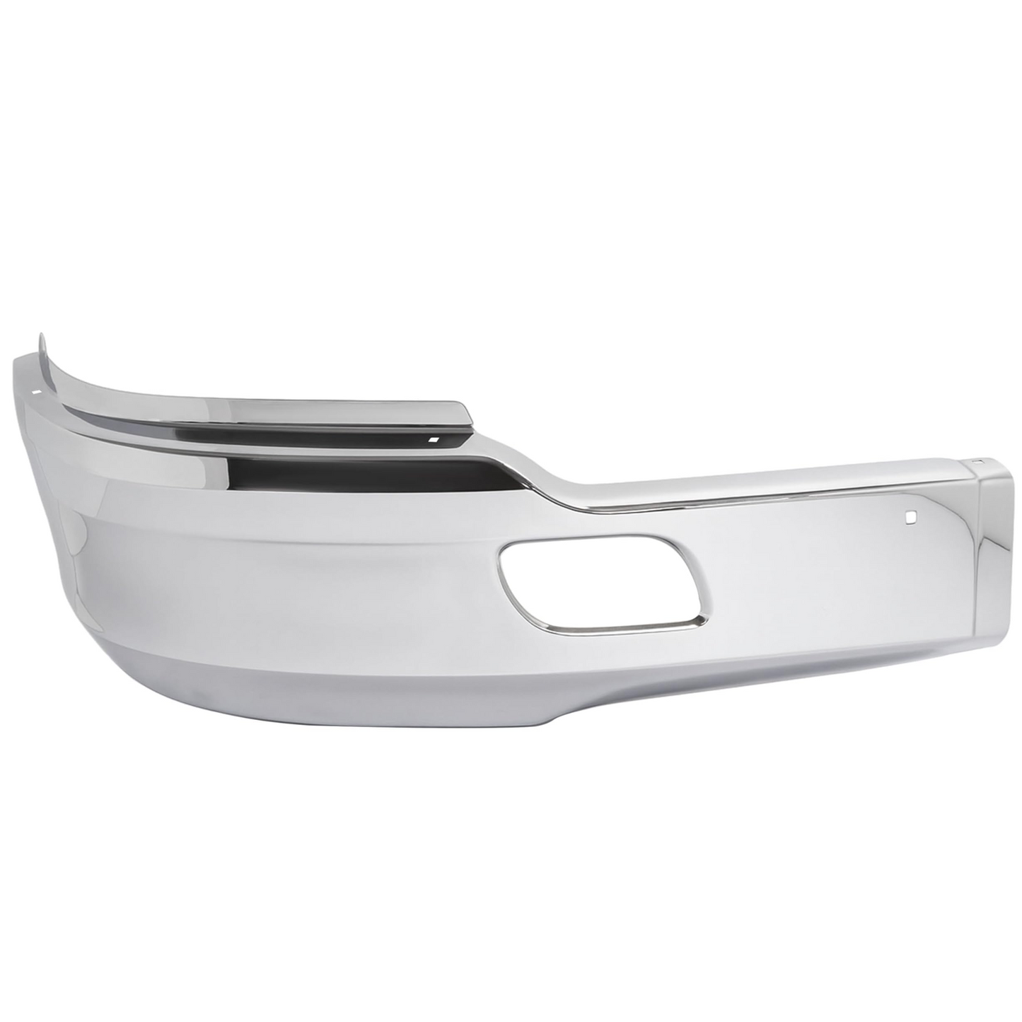 Black/ Chrome Front Bumper without Fog Light Hole for 2011-2021 Kenworth T680 Driver (LEFT) / Passenger (RIGHT) Side