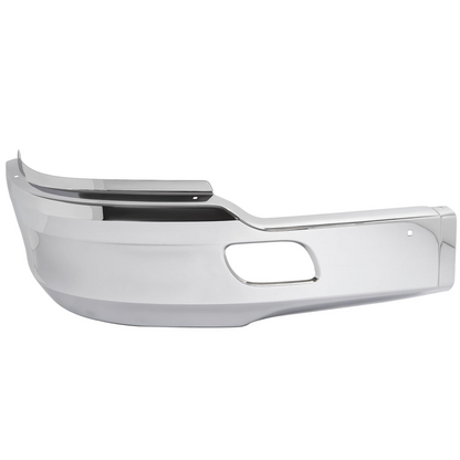 Black/ Chrome Front Bumper without Fog Light Hole for 2011-2021 Kenworth T680 Driver (LEFT) / Passenger (RIGHT) Side