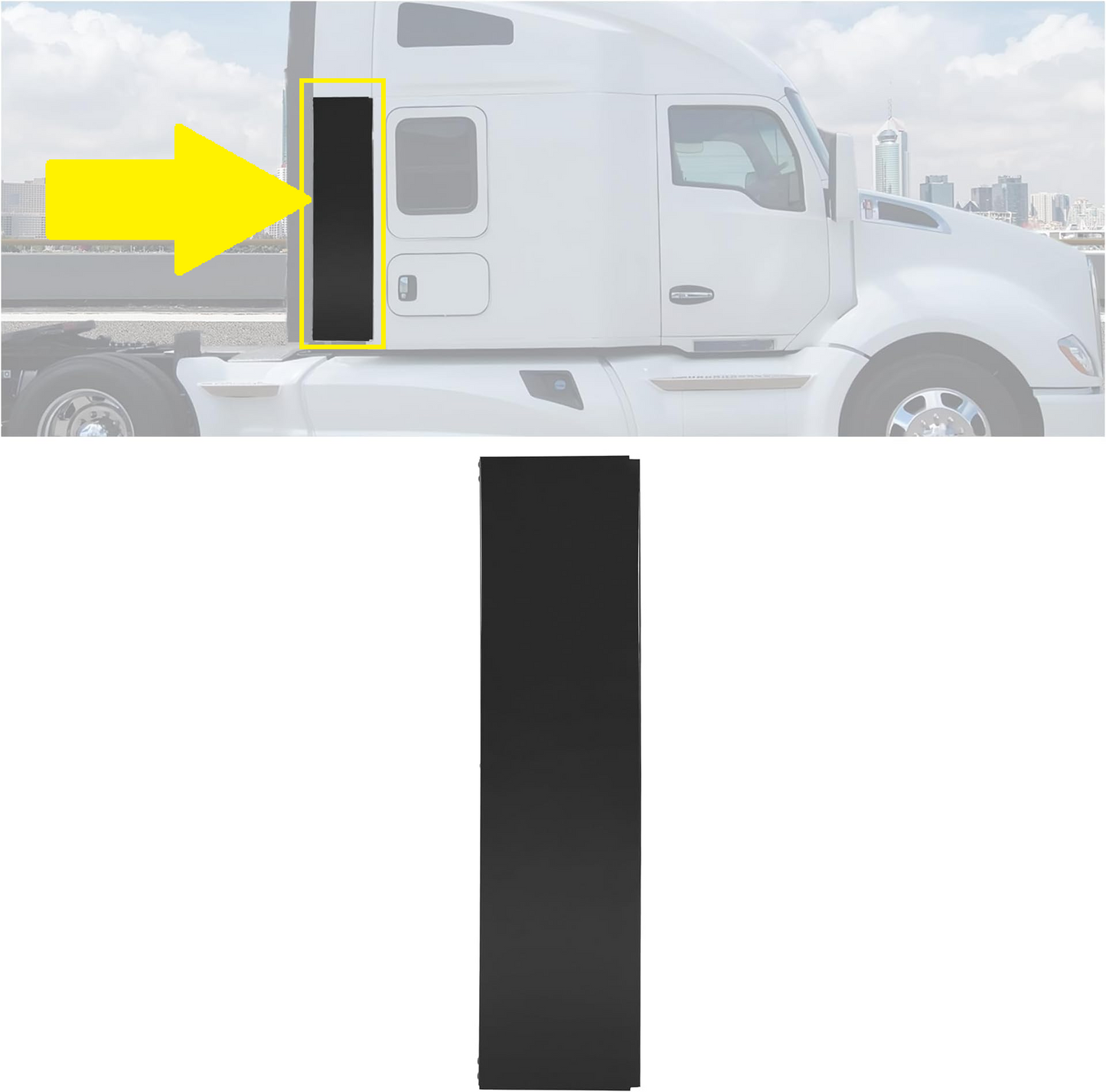 Behind Cab Cabin Sleeper Fairing Lower / Upper for 2013–2021 Kenworth T680 – Black | Left Driver / Right Passenger Side