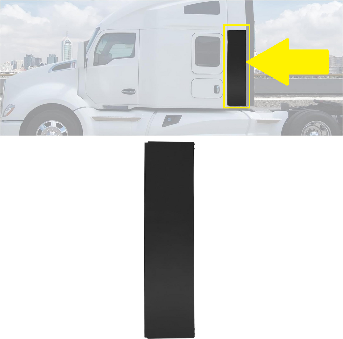 Behind Cab Cabin Sleeper Fairing Lower / Upper for 2013–2021 Kenworth T680 – Black | Left Driver / Right Passenger Side