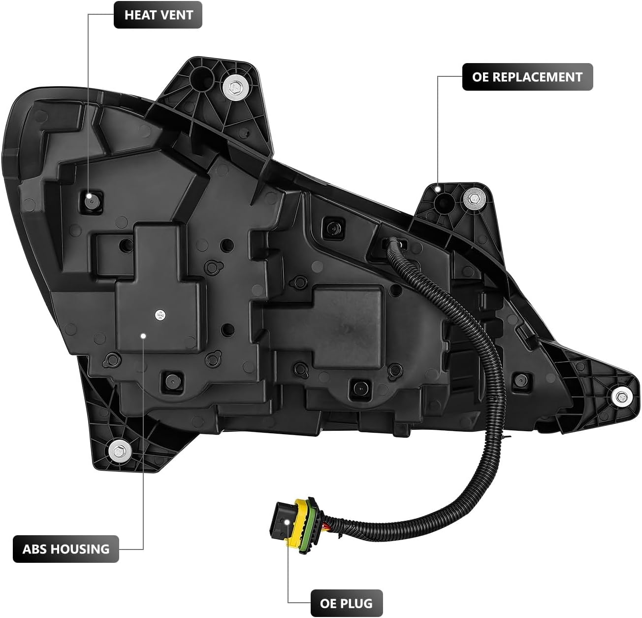 KENWORTH T680 NEXT GEN 2022-2025 LED DRL Projector Headlight with Switchback Signal Chrome