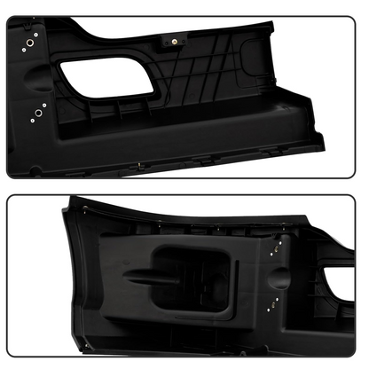 Black/ Chrome Front Bumper without Fog Light Hole for 2011-2021 Kenworth T680 Driver (LEFT) / Passenger (RIGHT) Side