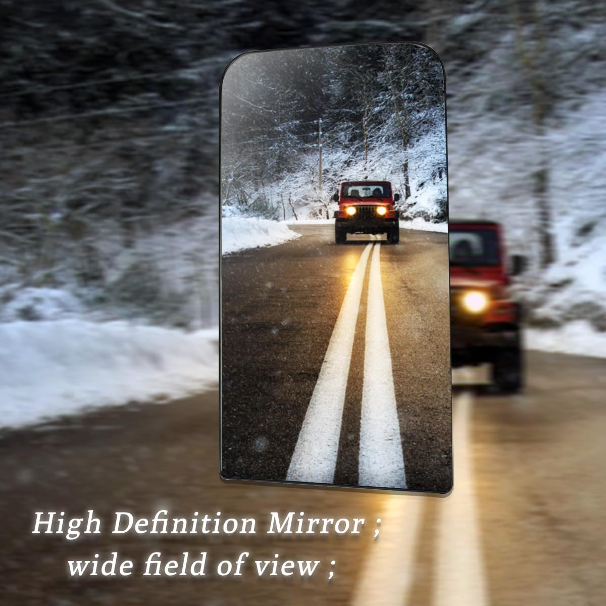 Door Mirror Main Glass - Upper Large Glass with Heated for Kenworth T680 T880 2013-2021 - Driver/Left & Passenger/Right Universal side