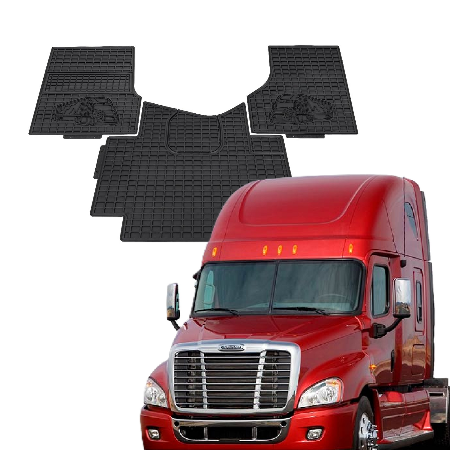 Floor Mats for Freightliner Cascadia 2008-2017 | Heavy Duty Truck Floor Rubber Mats