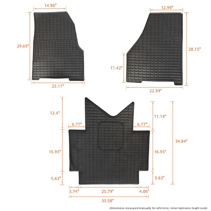 Floor Mats fit for Freightliner Cascadia 2018-2023 | Heavy Duty Truck Floor Rubber Mats