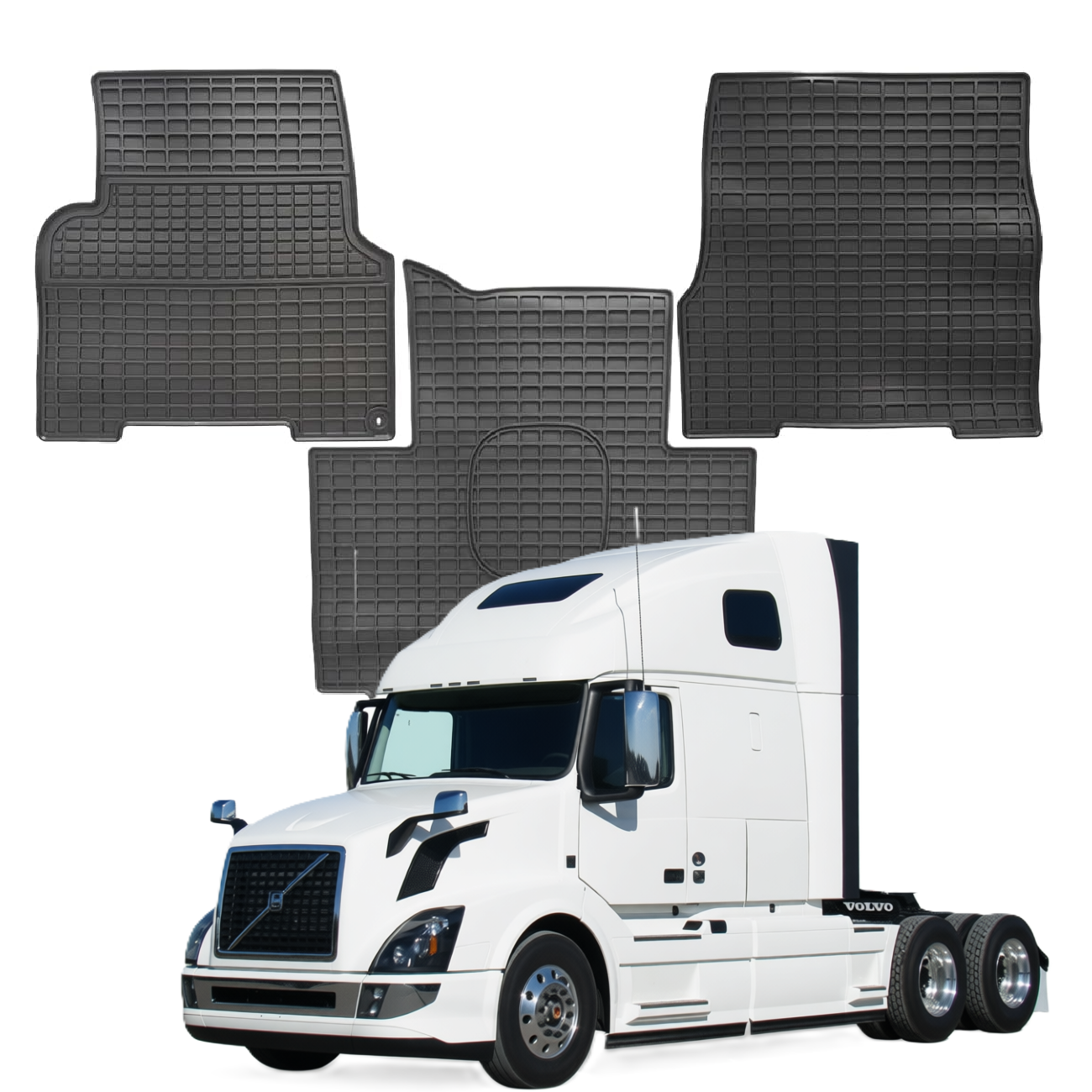 Floor Mats Compatible with Volvo VNL&VT 2004-2017,Truck Floor Rubber Mats Liners for Volvo VNL Accessories All-Weather Guard Heavy Duty Includes 3PCS Set