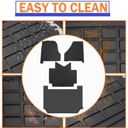 4pcs Rubber Floor Mat Liners Compatible with Freightliner Cascadia 116, 126 Automatic (2018-2021)