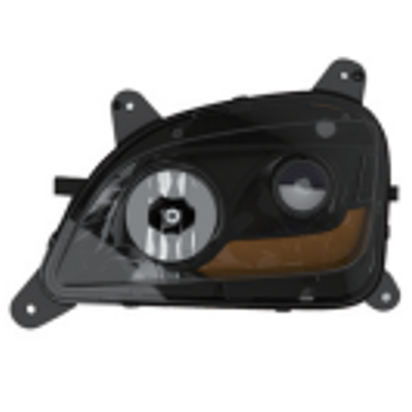 Headlight for Peterbilt 579 2011-2021 Black Halogen Headlamp | Replace P54-6102-10000