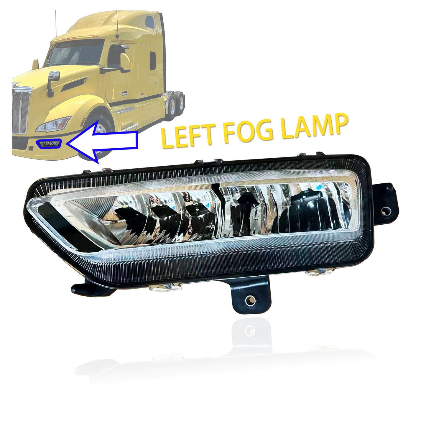 Fog Light Lamp for 2022 2023 2024 2025 Peterbilt 579 Chrome Housing