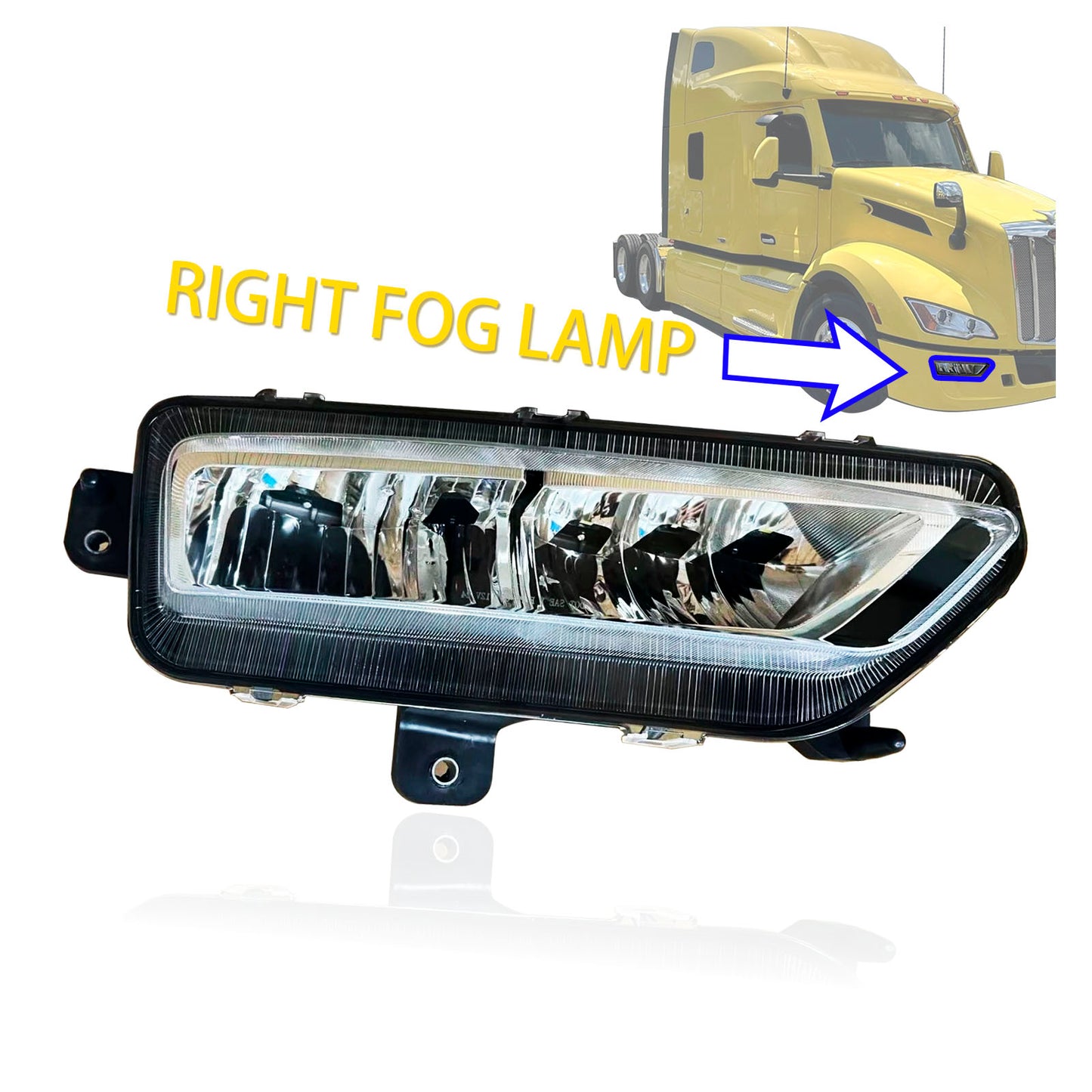 Fog Light Lamp for 2022 2023 2024 2025 Peterbilt 579 Chrome Housing