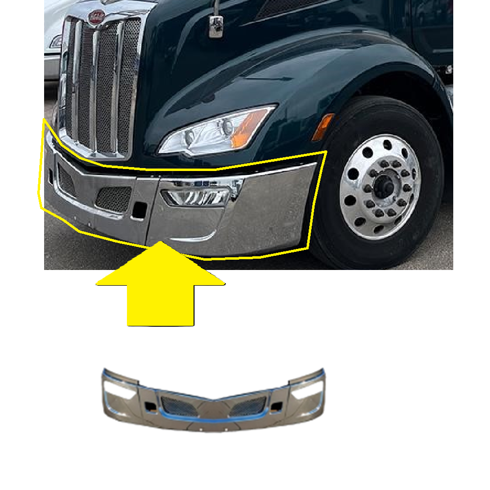 PETERBILT 579 2022-2025 Front Bumper Chrome