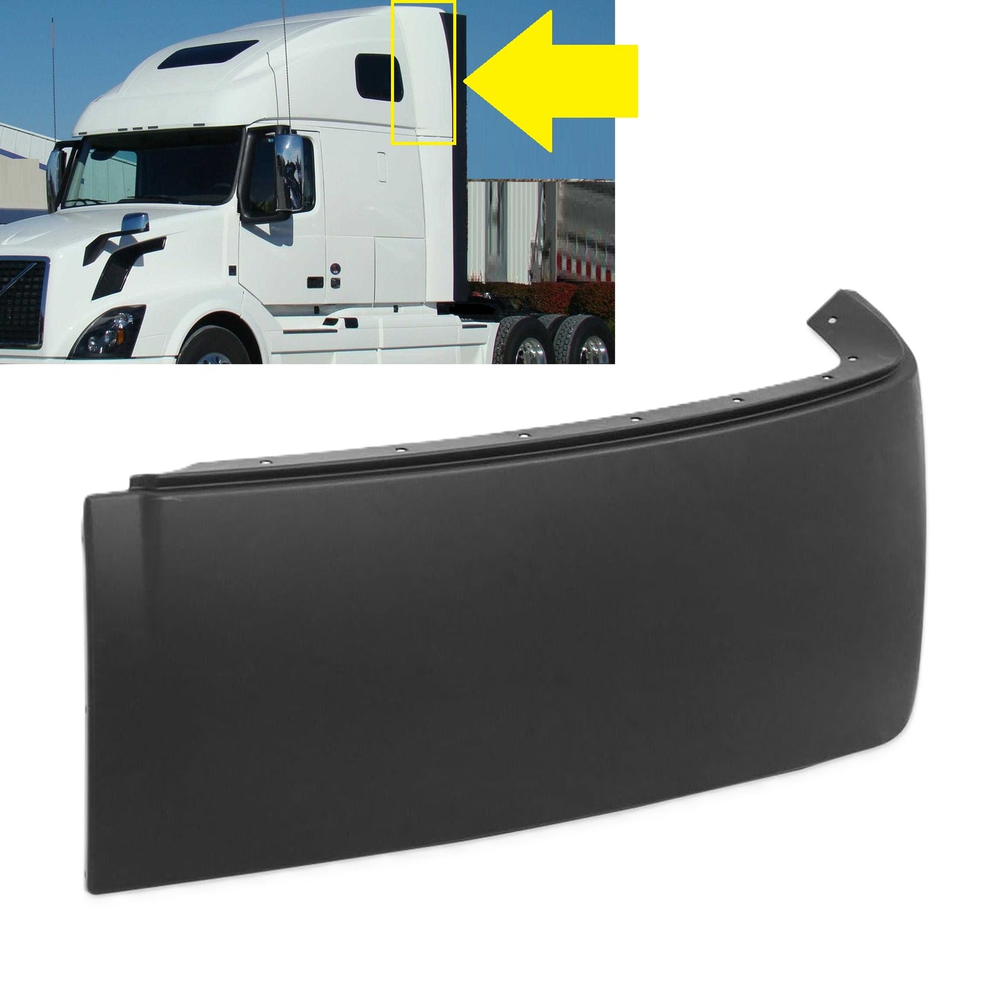 Rear Side Cab Cabin Wind Fairing Upper& Lower for Volvo VNL 2004-2017