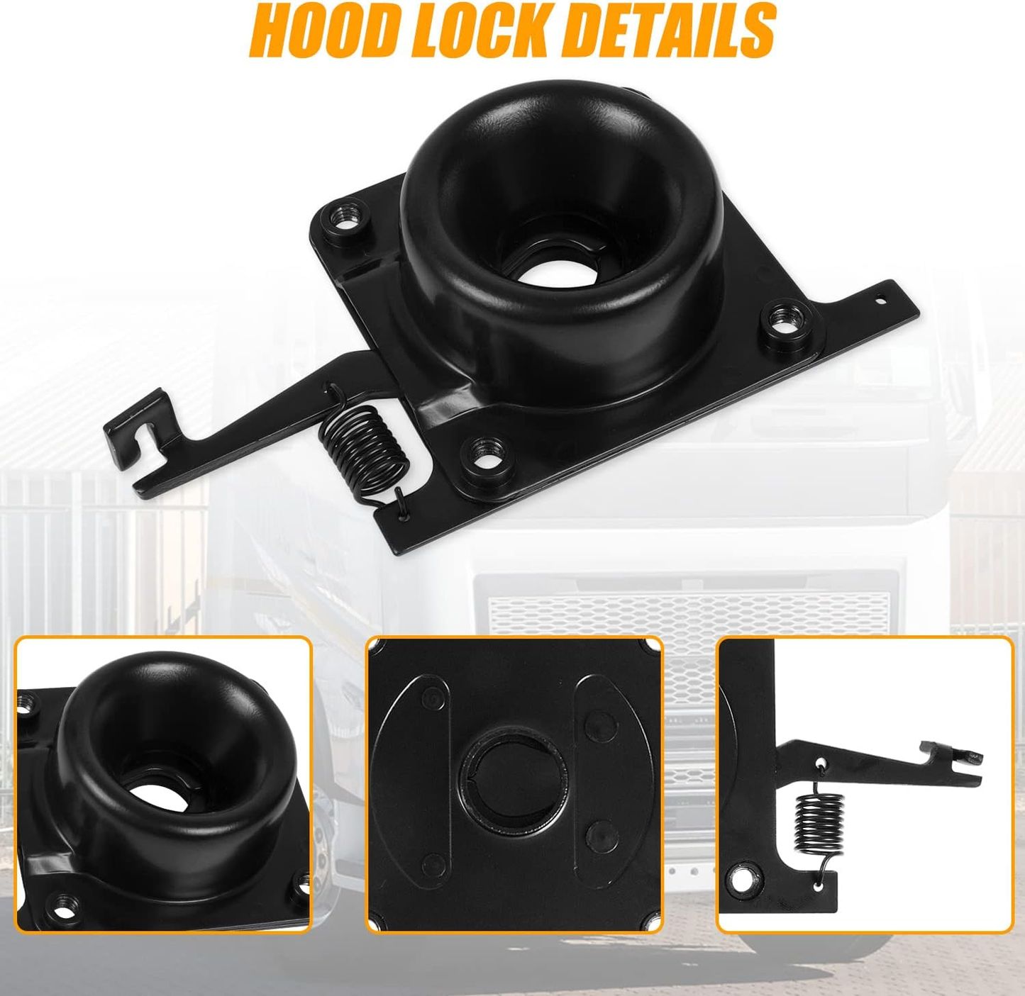 Hood Release Latch for Volvo VN VNL 2004-2017 | Replace 20498998 20565619 8074938 | Upper / Lower Hood Latches, for Driver(LH) / Passenger(RH) Side
