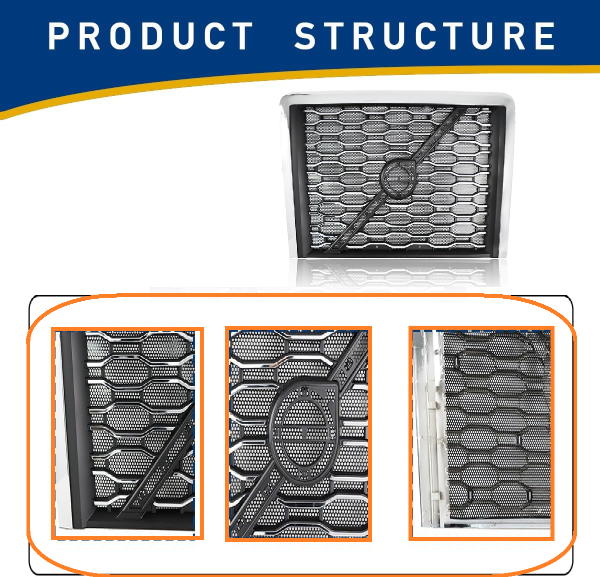 Volvo VN/ VNL 2018-2024 Front Radiator Grille with Bug Screen & Cross Bar