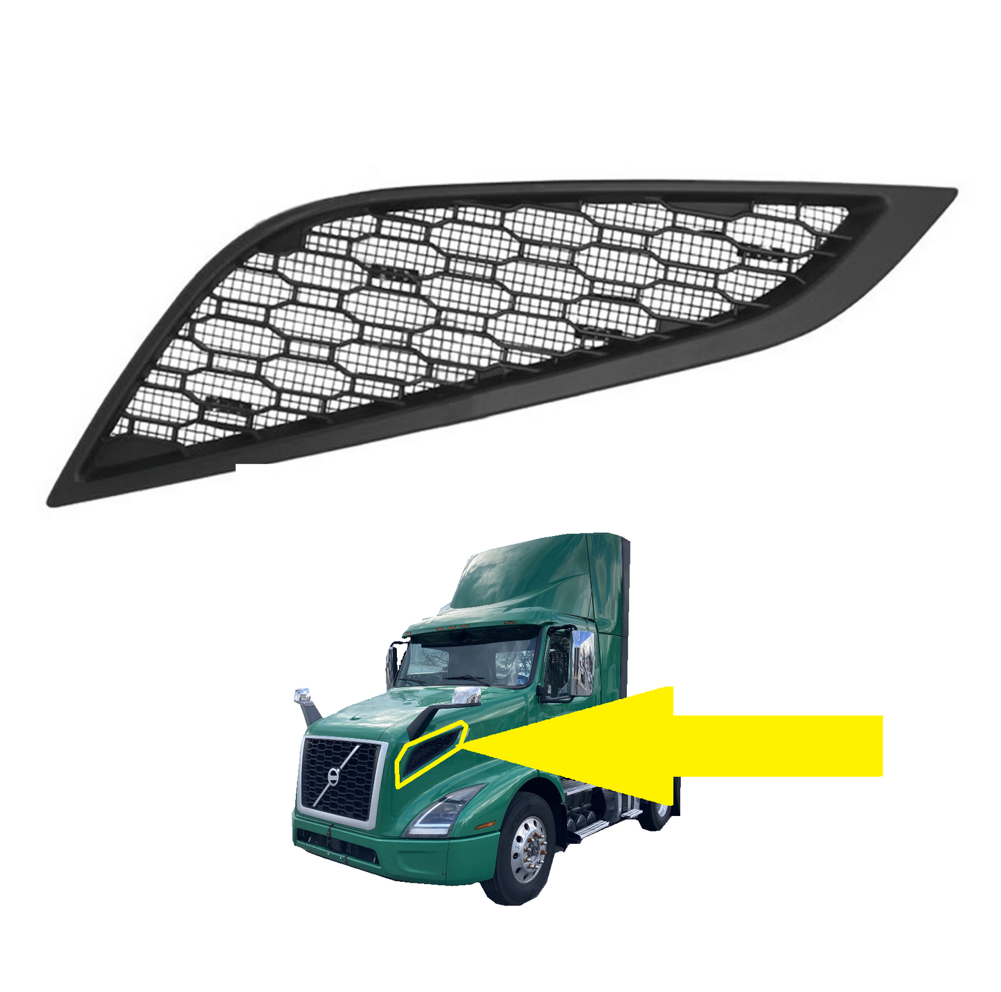 Side Air Intake Vent Grille Set for Volvo VNR 2018+ |Replacement 82795498 82795499