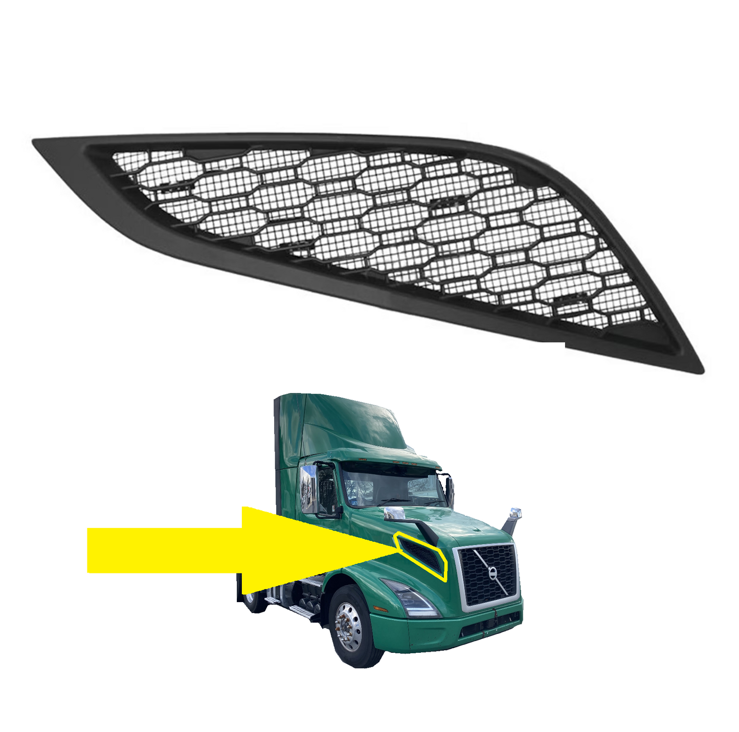 Side Air Intake Vent Grille Set for Volvo VNR 2018+ |Replacement 82795498 82795499