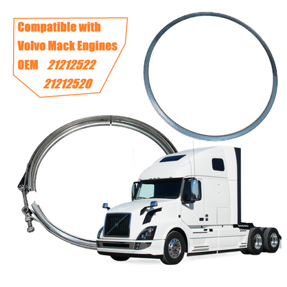 Diesel Particulate Filter DPF Clamp and Gasket Kit 85124753 Compatible with Volvo VNL 2004-2017, Mack Truck | Replaces 21212522 21212520