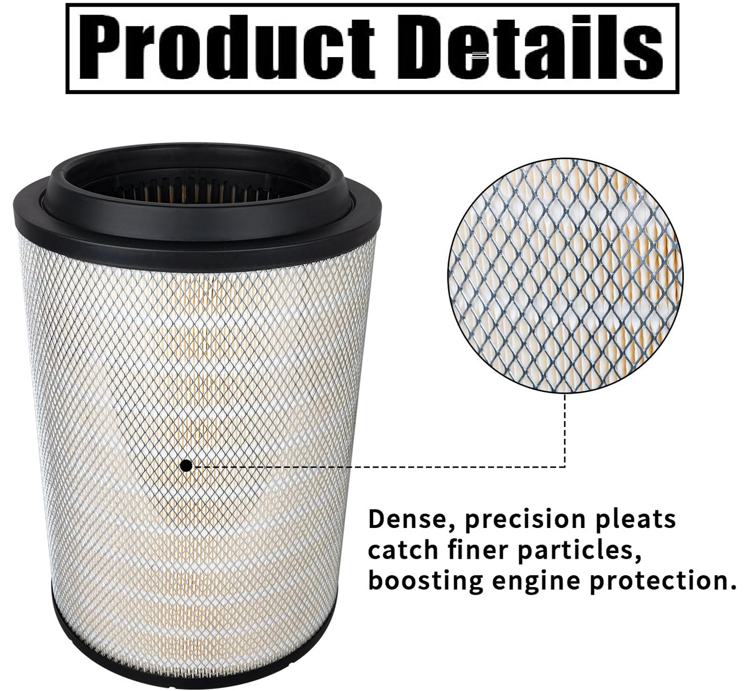 Engine Air Filter Compatible with Volvo VNL 780 760 860 670 630, VN 780 670, VH VHD VNM D12 D13 D16 | Replaces 21715813